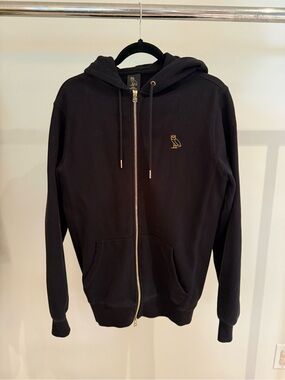 Black Ovo Zip-Up Sweater